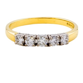 18ct Gold Diamond Half Eternity Ring Size L